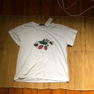 Brandy Melville Tori bees and strawberries tee